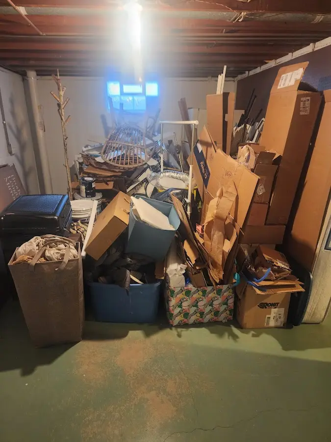 Roll-off dumpster container at job site for 2 Yard Dumpster Rental in Mahwah